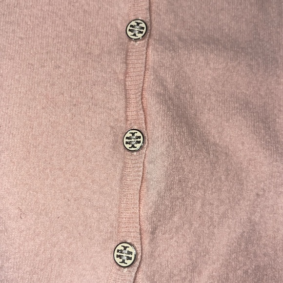 Tory Burch light pink WOOL V Neck Sweater M - Picture 4 of 12